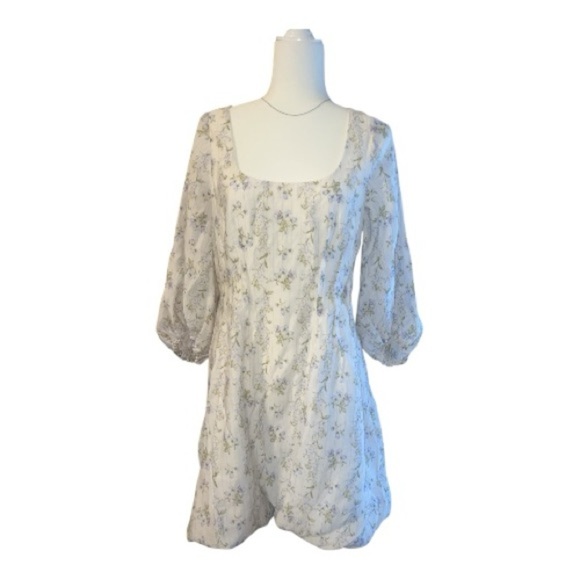 Brock Collection X H&M Floral Print Lyocell Mini Dress Size M Bubble Hem PA1 - Picture 2 of 6